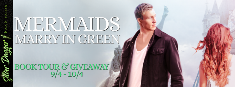 mermaids marry in green banner